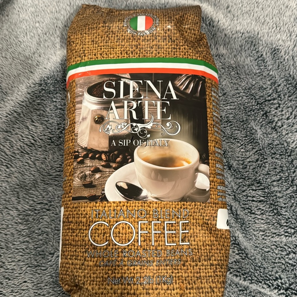 2.2 lbs whole bean siena arte italian coffee